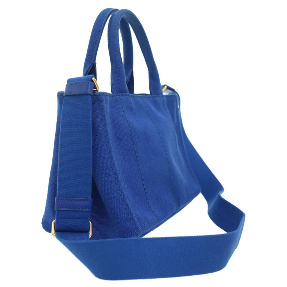 Prada canvas 2way Canapa handbag handles top Tote Blue